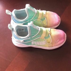 Girls Puma tennis shoes rainbow size 10c